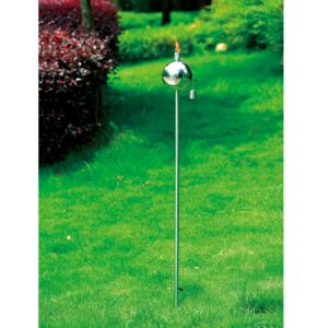 Living Accents Sphere Stainless Steel Garden Torch Silver 115cm GF-107